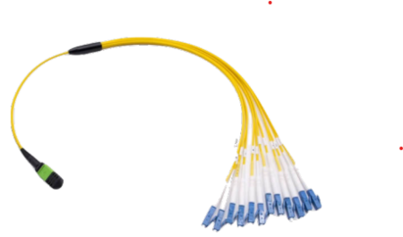 Câbles à fibres préconnectés 12FO MPO-F/OS2 G.652.D 3,0 mm 2 m LSZH Yellow