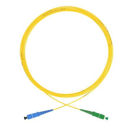 SC/APC-SC/PC  Fiber Patch Cord Simplex OS2 G.652.D 0.9mm 2m LSZH yellow