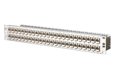 E-DAT modul 48x8(8) 1.5RU patch panel Cat 6A stainless steel