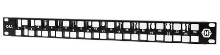 1U 24 Ports Cat6 Snap-In Patch Panel 