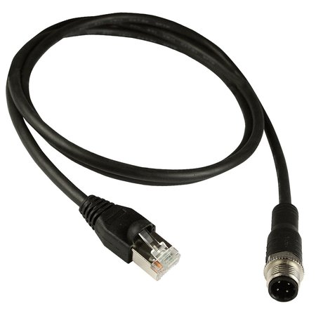 4-pin D-coded M12 Male to RJ45 Ethernet Cable (10 meters)
