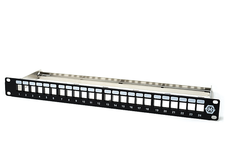 1U 24 Ports Snap-In Patch Panel Black