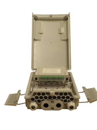 CTO Exterior White (IP65)-16 Abgänge mit Einsatz 1 Sloft Cassette Splitter 1:8 und 8 Adapter SC/APC
