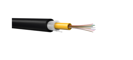 12FO (1x12) Direct Buried Central Tube Fiber Optic Cable SM OS2 Ultra Anti Rodent 2500N PE A-DQ(ZN)B2Y PVP Black