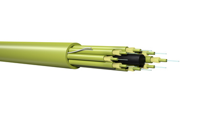 12FO (1x12) Indoor Breakout Fiber Optic Cable SM E9 OS2 Fig.O Dca FRNC 1000N KL-I-V(ZN)HH Yellow