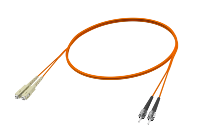 SC/PC-ST/PC Fiber Patch Cords duplex OM2 G.651.1 2mm 0.5m Orange