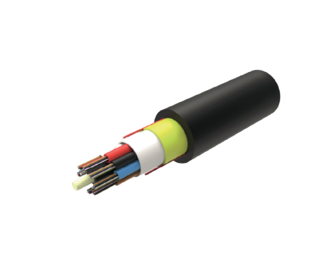 48FO (4X12) Aerial Fiber Optic Cable OS2 G.652.D HDPE Short-Span (<180m) Black