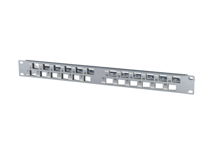 Keystone support pour module 1UH 24 ports coudée gris non équipé blindé
