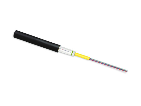 6FO (1X6) Cable enterrado directo Tubo central Cable de fibra óptica OS2 G.652.D PE dieléctrico blindado negro