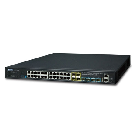 Layer 3 24-Port 10/100/1000T + 4-Port 10G SFP+ Stackable Managed Switch