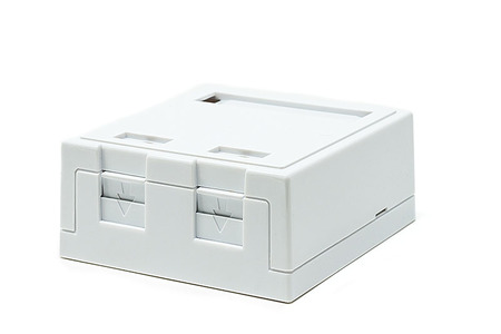 Surface mount box, 66 x 71mm, office white, 2 ports