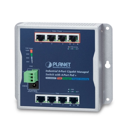 Industrial 8-Ports 10/100/1000T Wall-mounted Managed Switch with 4-Ports PoE+ 