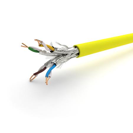 CAT 7 Twisted Pair Copper Cable S/FTP Shielded Eca FRNC yellow