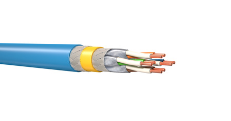 Câble à paire torsadée MegaLine® F10-130 S/FTP Cat.7A bleu
