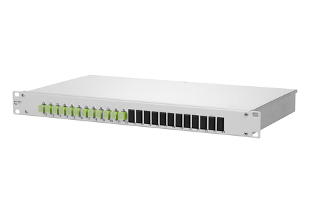 OpDat fix empalme del panel de conexión FO 12xSC-S (verde lima) OM5 gris