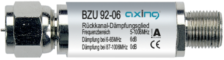 Rückkanal-Dämpfungsglied 5-65 MHz 6dB F-Buchse/F-Stecker BZU09206