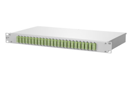 OpDat fix empalme del panel de conexión FO 24xSC-D (verde lima) OM5 gris