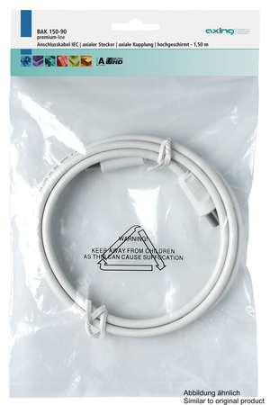 Câble de raccordement coaxial avec connecteurs IEC mâle femelle haute blindage BAK12590