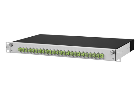 PoDat slide R FO Panel de conexiones VIK 24xLC-D (verde lima) OM5 gris