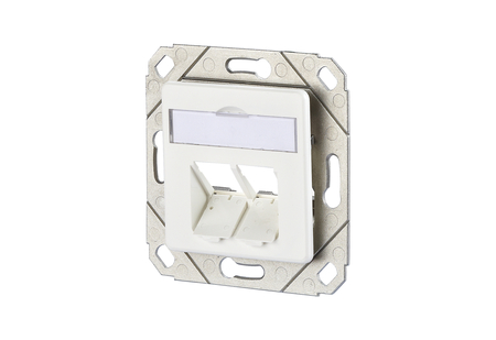 Modul wall outlet UPk 2 port pure white unequipped