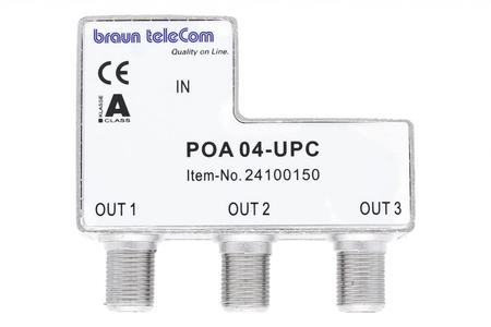 Adaptador Broadband push-on 3 vias 2.0 GHz 4dB com F-Quick POA-04-UPC 