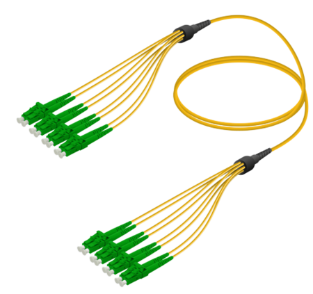8FO LC/APC-LC/APC  Pre-Terminated Fiber Cable OS2 G.657.A2 3.0mm 10m Yellow