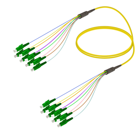 8FO LC/APC-LC/APC Cable de fibra preterminado OS2 G.657.A2 3.0mm 10m Amarillo