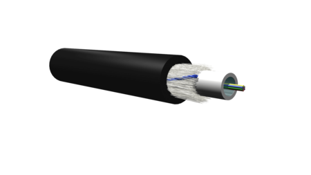 6FO (1X6) Indoor/Outdoor Central Tube Fiber Optic Cable OM3 Anti Rodent  LSZH Black