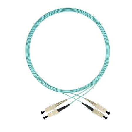 SC/PC-SC/PC  Fiber Patch Cord Duplex OM4 G.651.1 0.9mm 1m LSZH Turquoise