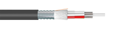 12FO (1x12) Cable directamente enterrado Tubo suelto Cable de fibra óptica SM G.657.A1 Metálico blindado