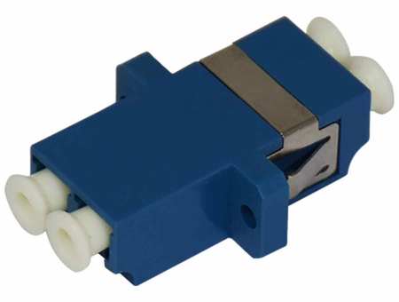 LC/PC Fiber Optic Adapters Duplex Single Mode (SM) Full Flanged Blue