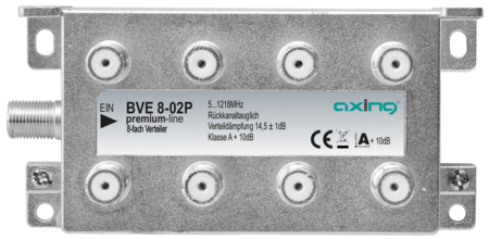 8-way Coaxial Indoor Splitter 14.5dB 1.2 GHz type 02 BVE00802P