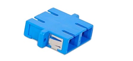 SC/PC Fiber Optic Adapters Duplex Single Mode (SM) Full Flanged Blue