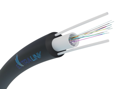 12FO (12X1) Aerial Loose tube Fiber Optic Cable OS2 G.652.D PVC Black