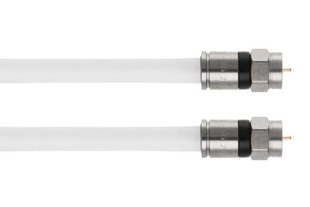 Cable de abonado para módem Fm/Fm MAK con 2 conectores F-macho atornillables 2,5 m (Blanco)