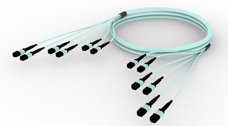 72FO MPO-F/UPC-MPO-F/UPC Pre-Terminated Fiber Trunk Cable MM OM4 LSZH 41.15m