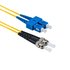Patch Cord de Fibra Óptica ST/APC-SC/UPC Duplex SM OS2 10m Amarelo