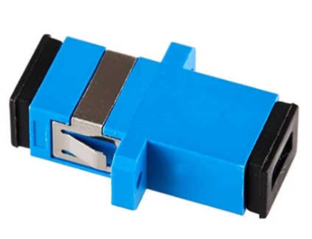 LC/UPC Fiber Optic Adapter Duplex SM Flanged Blue
