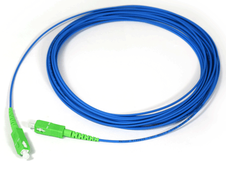 Cordon de brassage fibre SC/APC-SC/APC Simplex OS2 G.652.D 2,0 mm 9 m LSZH Bleu