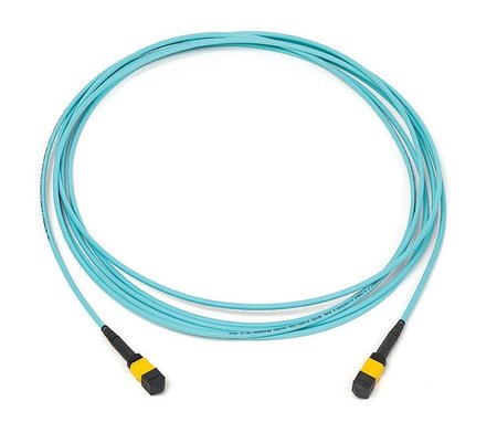 12FO MPO-F/UPC-MPO-F/UPC Câble à fibre optique pré-connecté MM OM3 20m Aqua