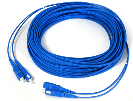 Cordones de conexión de fibra SC/APC-SC/PC Duplex OS2 G.652.D 20m LSZH Azul