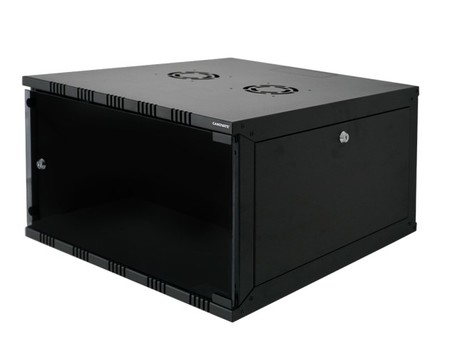 ECO Single Wallmount Cabinet with Openable Side Panels From Outside 6U 540x400mm Steel Black
