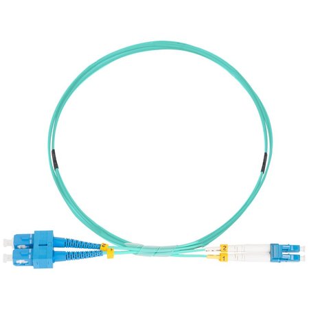 LC/UPC-LC/UPC Fiber Patch Cord Duplex MM OM3 2.0mm 1m aqua