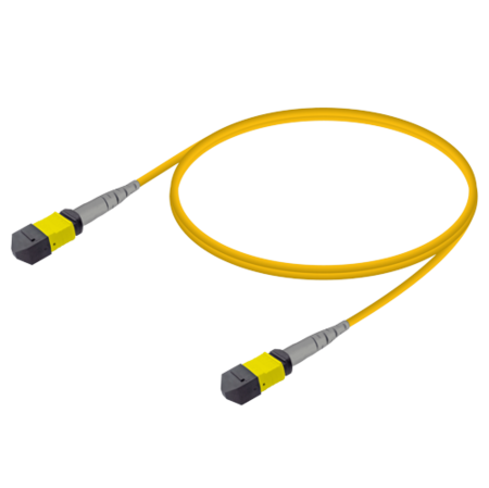 12FO MPO-F/UPC-MPO-F/ Cable de fibra preterminado OS2 G.657.A2 3.0mm 10m Amarillo