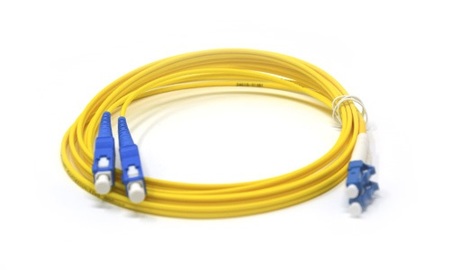 LC/PC-SC/PC Fiber Patch Cord SM Duplex 9/125 2.0mm LSZH 2m Yellow