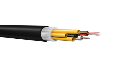 4FO (1x4) Indoor/Outdoor Direct Buried Central Tube Fiber Optic Cable SM OS2 Ultra Anti Rodent 2500N U-DQ(ZN)BH PVP Eca Black