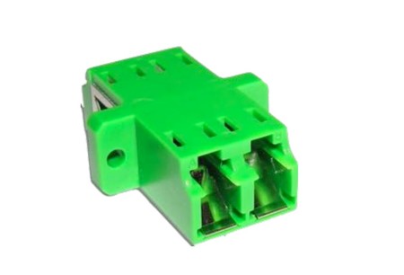 Adaptadores de fibra óptica LC/PC dúplex monomodo (SM) con brida completa, verde