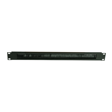 1U 19", Panel de entrada de cables con cepillo negro