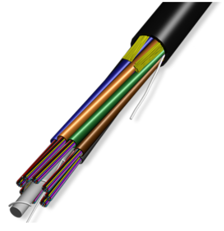 LWL-Kabel 192FO (8X24) Luftgeblasene Fasern Bündeladerkabel OS2 G.657.A1    Schwarz 