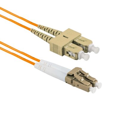 LC/UPC-SC/APC Fiber Patch Cord Duplex MM OM2 1m Orange